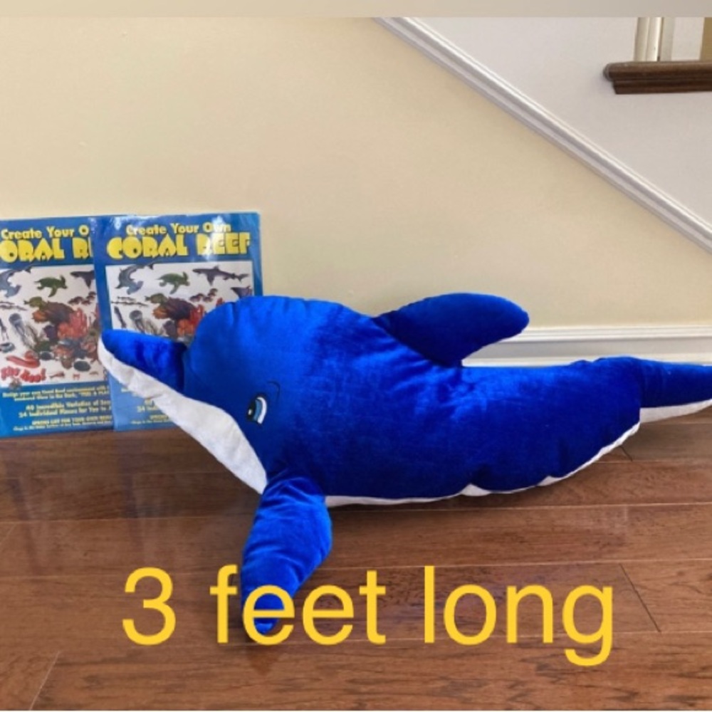 3 feet long GIANT Whale and 2 coral reef decal books
